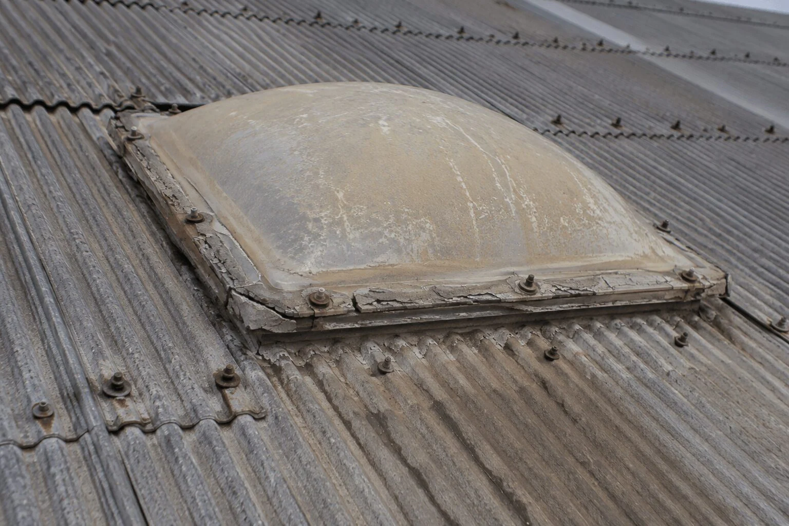 牛舎屋根の採光ドーム劣化による雨漏りを補修した事例