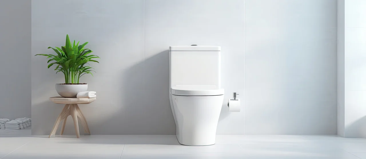 白い便器を設置したすっきりしたトイレ空間