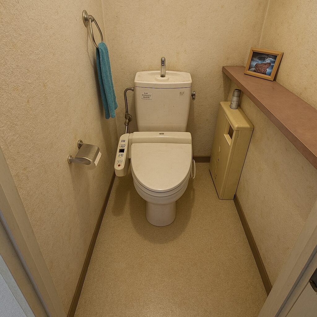 トイレリフォーム（LIXIL アメージュ／エコカラット腰壁） 施工前