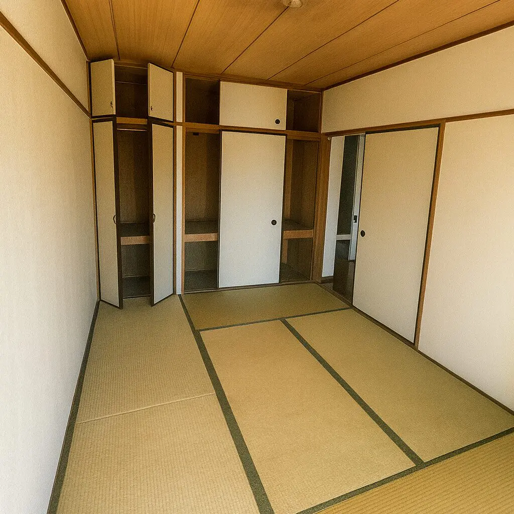 改修前の畳の和室と押入れ