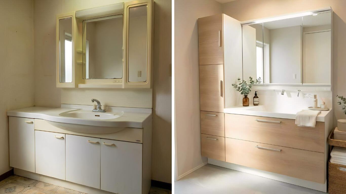 洗面脱衣室リフォーム（LIXIL クレヴィ）