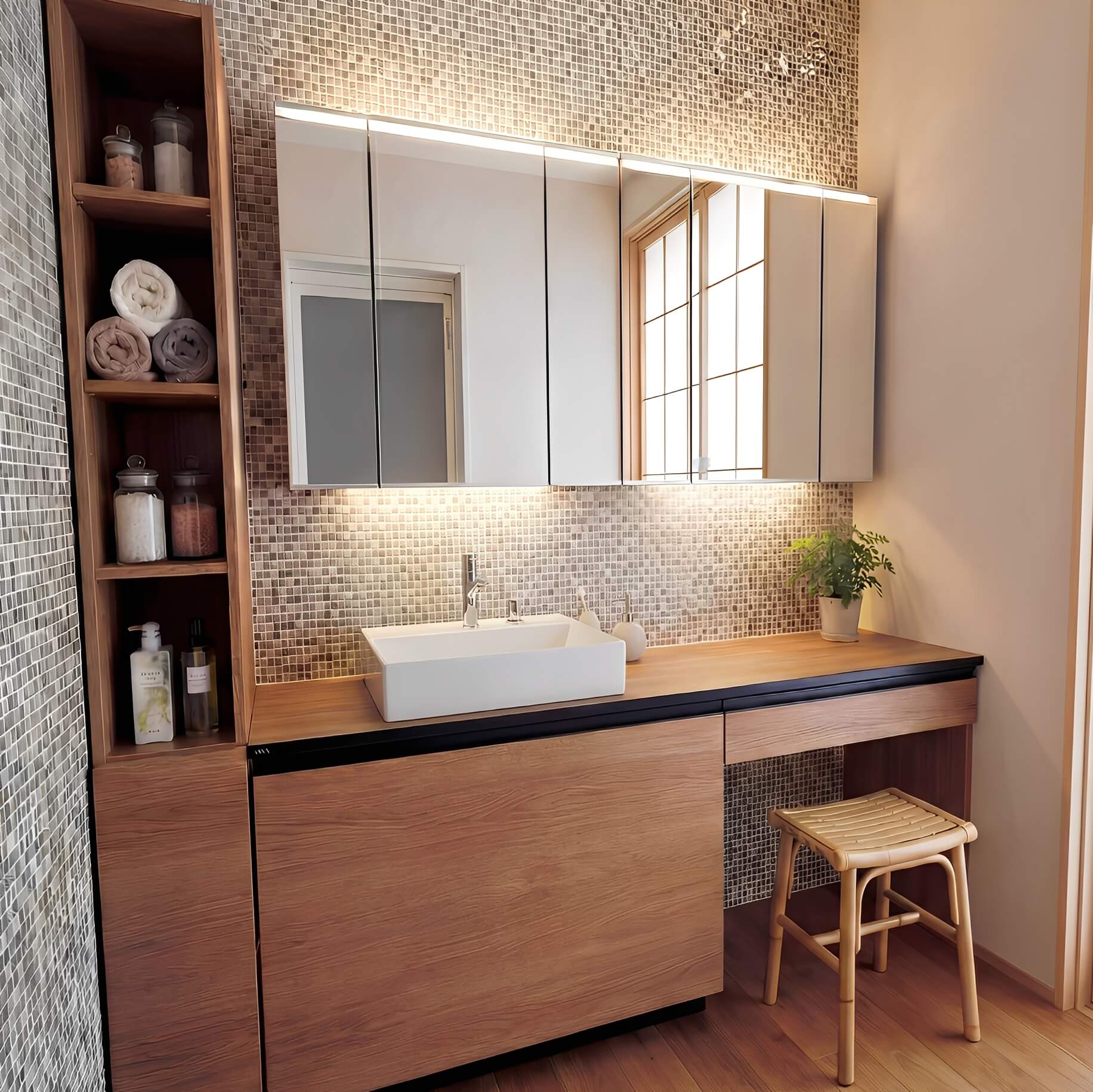 洗面脱衣室リフォーム(LIXIL ルミシス)施工後