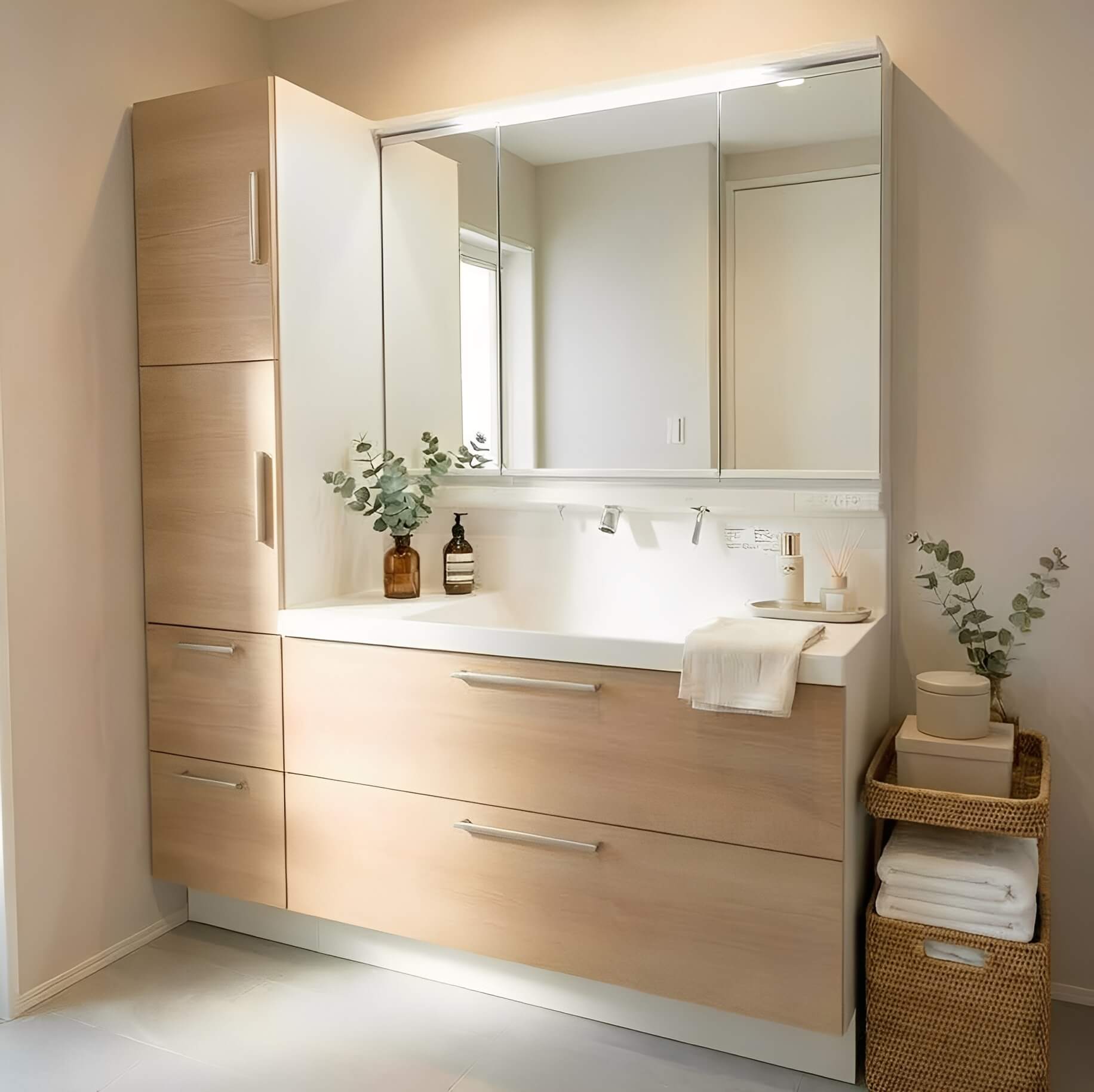 洗面脱衣室リフォーム(LIXIL クレヴィ)施工後